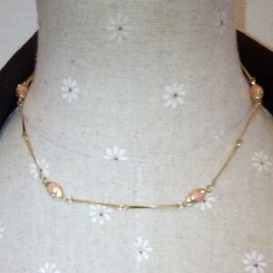 Elegant Gold and Pink Women's Necklace